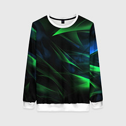 Свитшот женский Dark green background, цвет: 3D-белый