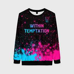 Женский свитшот Within Temptation - neon gradient: символ сверху