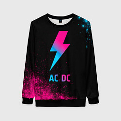 Свитшот женский AC DC - neon gradient, цвет: 3D-черный