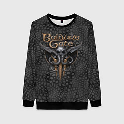 Свитшот женский Baldurs Gate 3 logo dark black, цвет: 3D-черный