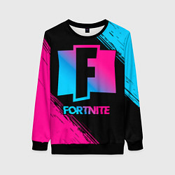 Свитшот женский Fortnite - neon gradient, цвет: 3D-черный