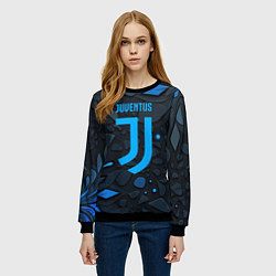 Свитшот женский Juventus blue logo, цвет: 3D-черный — фото 2