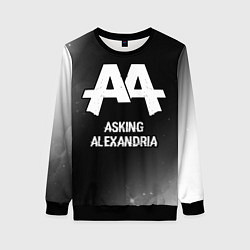 Женский свитшот Asking Alexandria glitch на темном фоне