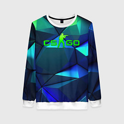 Свитшот женский CSGO blue green gradient, цвет: 3D-белый