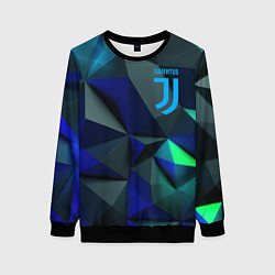 Свитшот женский Juventus blue abstract logo, цвет: 3D-черный