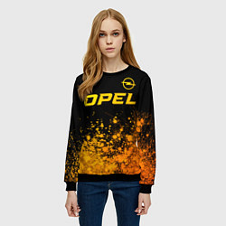 Свитшот женский Opel - gold gradient: символ сверху, цвет: 3D-черный — фото 2
