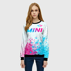 Свитшот женский Mini neon gradient style: символ сверху, цвет: 3D-черный — фото 2