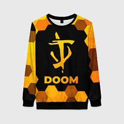 Свитшот женский Doom - gold gradient, цвет: 3D-черный