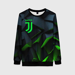 Свитшот женский Juventus black green logo, цвет: 3D-черный