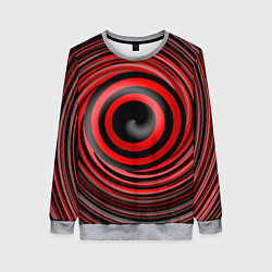 Свитшот женский Красно-черный вихрь, цвет: 3D-меланж