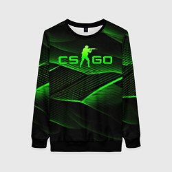 Женский свитшот CSGO green abstract lines