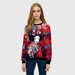 Свитшот женский Geisha vector style, цвет: 3D-черный — фото 2