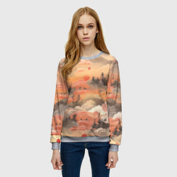 Свитшот женский Japen pattern, цвет: 3D-меланж — фото 2