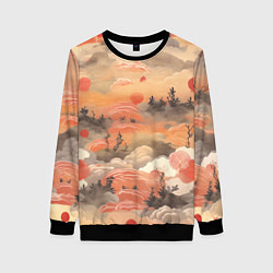 Свитшот женский Japen pattern, цвет: 3D-черный