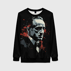 Свитшот женский Портрет Дон Вито Корлеоне, цвет: 3D-черный