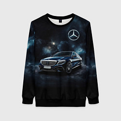 Свитшот женский Mercedes Benz galaxy, цвет: 3D-черный