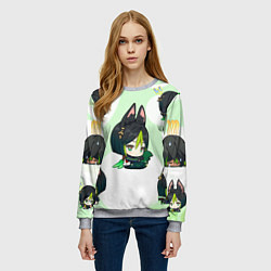 Свитшот женский Chibi Tighnari Genshin Impact, цвет: 3D-меланж — фото 2
