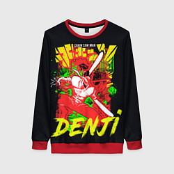 Свитшот женский Человек-бензопила - поп арт, цвет: 3D-красный