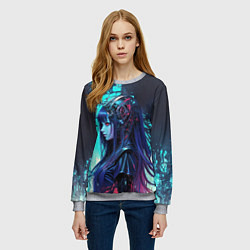 Свитшот женский Кибернетическая предсказательница, цвет: 3D-меланж — фото 2