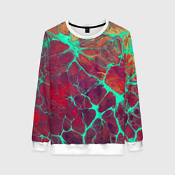Свитшот женский Нейронные соединения абстракция, цвет: 3D-белый