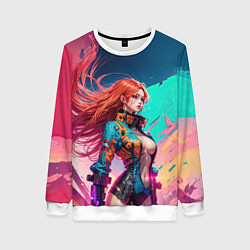 Женский свитшот Девушка-пилот космического карабля