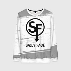 Женский свитшот Sally Face glitch на светлом фоне