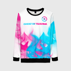 Женский свитшот Ghost of Tsushima neon gradient style: символ свер