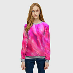 Свитшот женский Pink abstract texture, цвет: 3D-меланж — фото 2