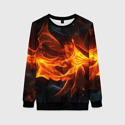 Свитшот женский Пламя костра, цвет: 3D-черный
