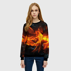 Свитшот женский Пламя костра, цвет: 3D-черный — фото 2