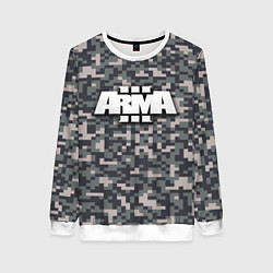 Свитшот женский Арма 3 - хаки, цвет: 3D-белый