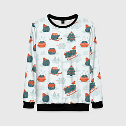 Женский свитшот Зимние веселые лягушки