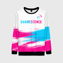 Женский свитшот Evanescence neon gradient style: символ сверху