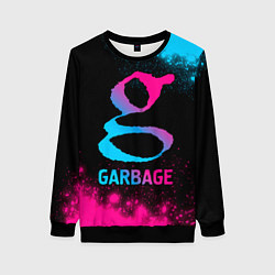 Свитшот женский Garbage - neon gradient, цвет: 3D-черный