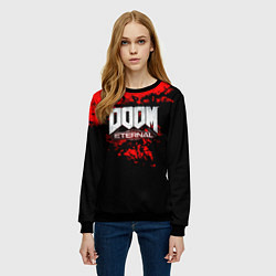 Свитшот женский Doom blood game, цвет: 3D-черный — фото 2