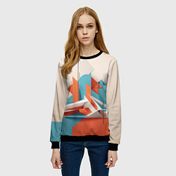 Свитшот женский Угловая абстракция, цвет: 3D-черный — фото 2