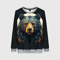 Свитшот женский Арт осенний медведь, цвет: 3D-меланж