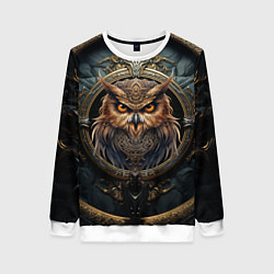 Свитшот женский Сова в викинг-стиле, цвет: 3D-белый