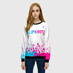 Свитшот женский Slipknot neon gradient style посередине, цвет: 3D-черный — фото 2