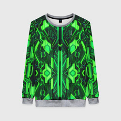 Женский свитшот Киберпанк неоновая броня зелёная