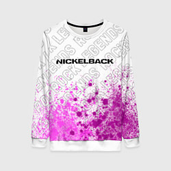 Свитшот женский Nickelback rock legends посередине, цвет: 3D-белый
