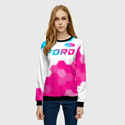 Свитшот женский Ford neon gradient style посередине, цвет: 3D-черный — фото 2