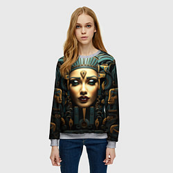 Свитшот женский Египетские царицы, цвет: 3D-меланж — фото 2