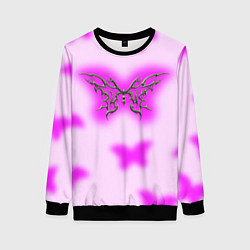 Свитшот женский Y2K purple butterfly, цвет: 3D-черный