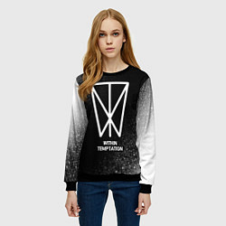 Свитшот женский Within Temptation glitch на темном фоне, цвет: 3D-черный — фото 2