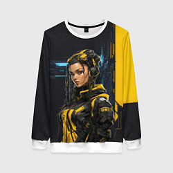 Свитшот женский Девушка сигнальной одежде, цвет: 3D-белый