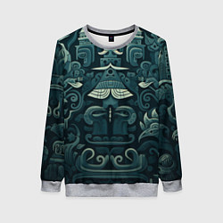 Свитшот женский Абстрактный узор в славянском стиле, цвет: 3D-меланж