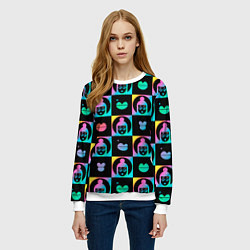 Свитшот женский The image of a girl in a square, цвет: 3D-белый — фото 2