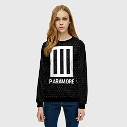 Свитшот женский Paramore glitch на темном фоне, цвет: 3D-черный — фото 2