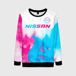 Женский свитшот Nissan neon gradient style посередине